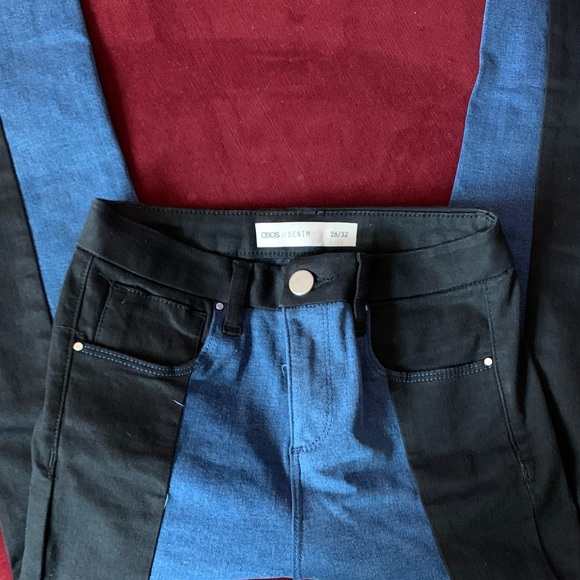ASOS 'SCULPT ME' Premium Jeans in Two Tone Panels NWOT - Picture 5 of 6